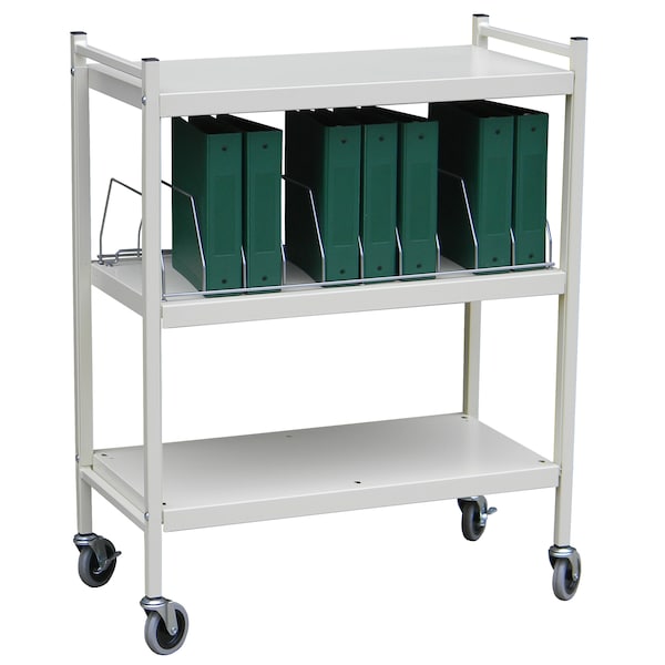 Std Vertical Open Chart Rack 3 Shelves 10 Binder Capacity in Beige (43